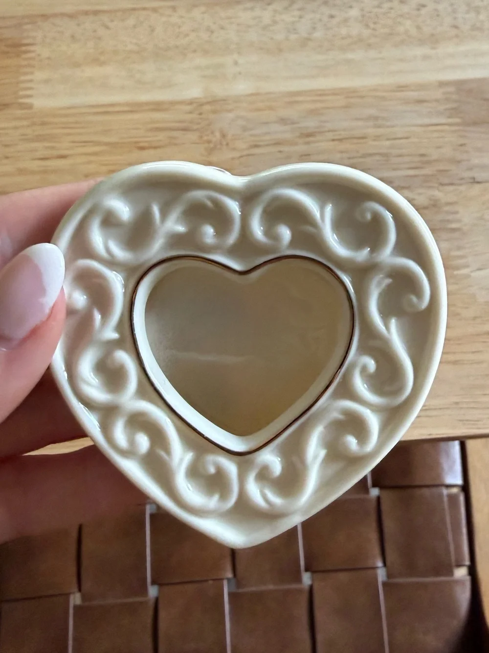 Vintage Lenox Porcelain Heart Picture Frame
